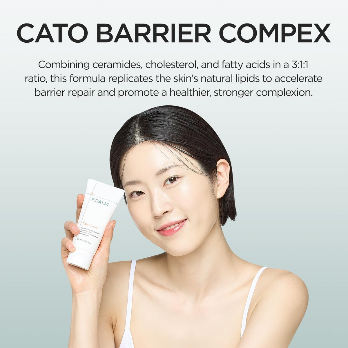 P.CALM application on hand showing absorbent non-greasy finish