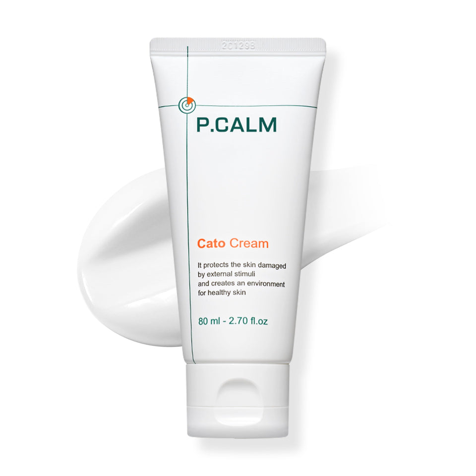 P.CALM front packaging showing cream tube and clear benefits