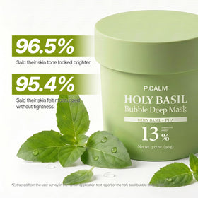 P.CALM rinsed skin after use showing fresher, smoother complexion