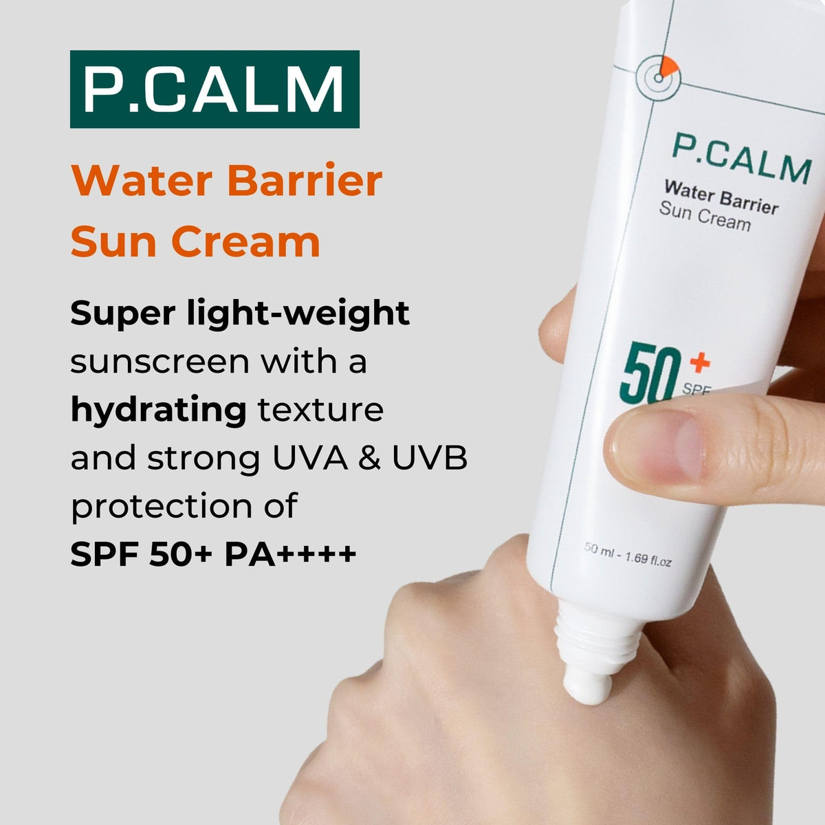 P.CALM gel texture close-up illustrating lightweight hydration