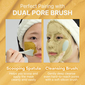P.CALM before and after texture comparison showing smoother skin
