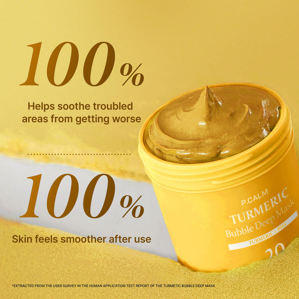 P.CALM open tube showing turmeric clay texture and easy application