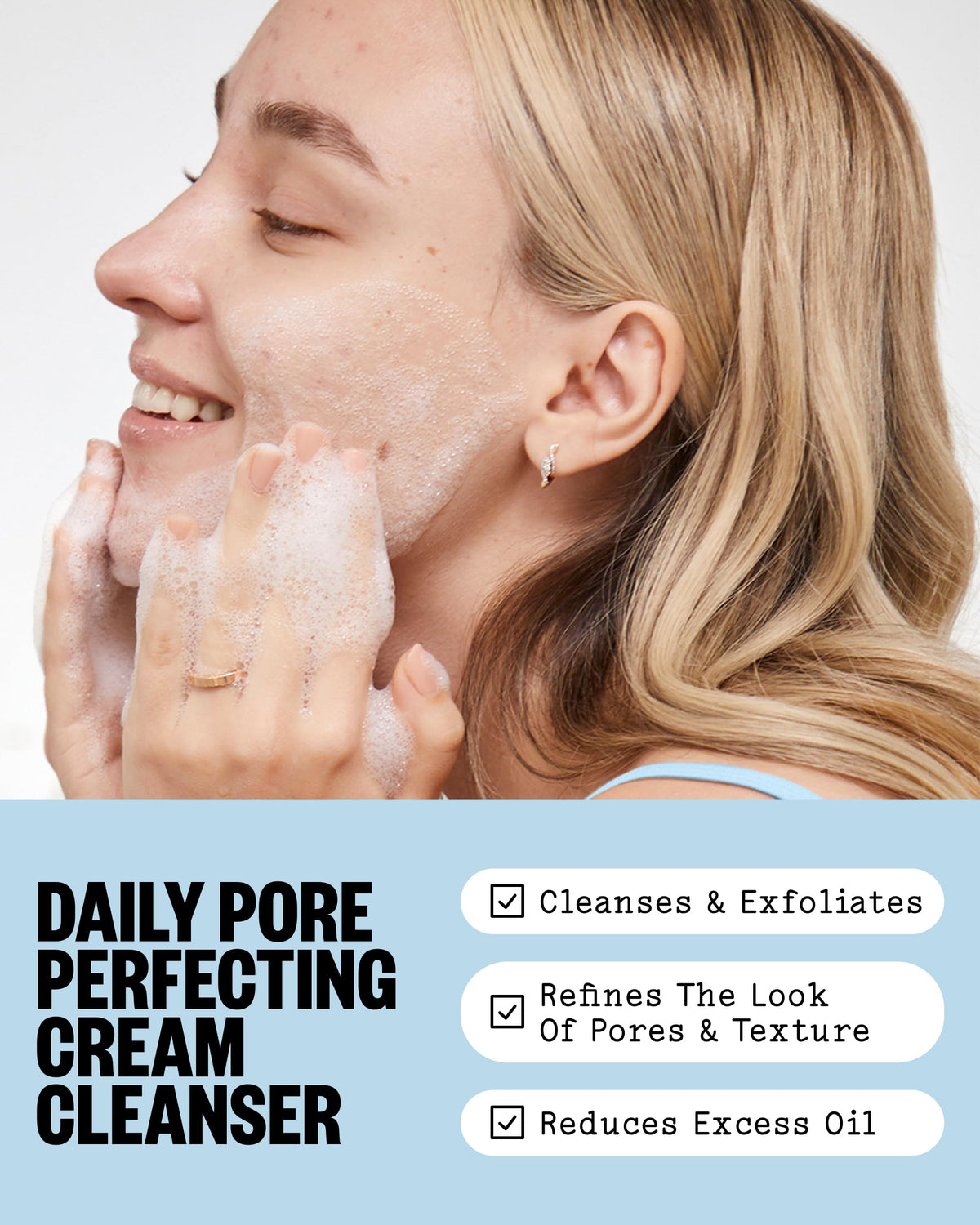PEACE OUT cleanser pump and tube detail highlighting convenient dispensing