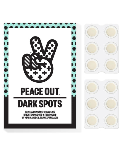 PEACE OUT front packaging showing dot strip and branding, clear instructions