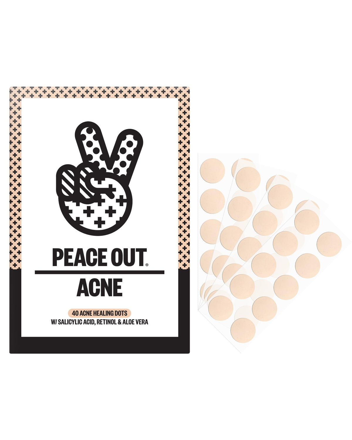 PEACE OUT front packaging showing product name and dot count for quick identification