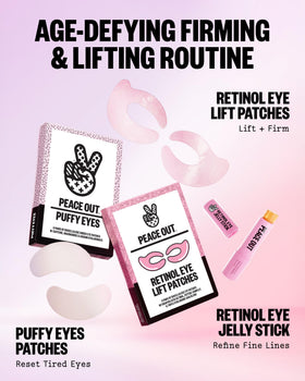 PEACE OUT nighttime skincare scene with product showing simple evening routine use