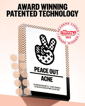 PEACE OUT patches on backing sheet ready to peel for hygienic single-use convenience