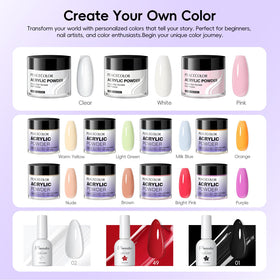 PEACECOLOR technician applying acrylic to a tip, demonstrating easy at-home use