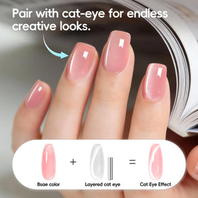PEACECOLOR cat-eye topcoat detail demonstrating magnetic effect