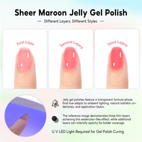 PEACECOLOR color range flatlay highlighting 22 jelly shades