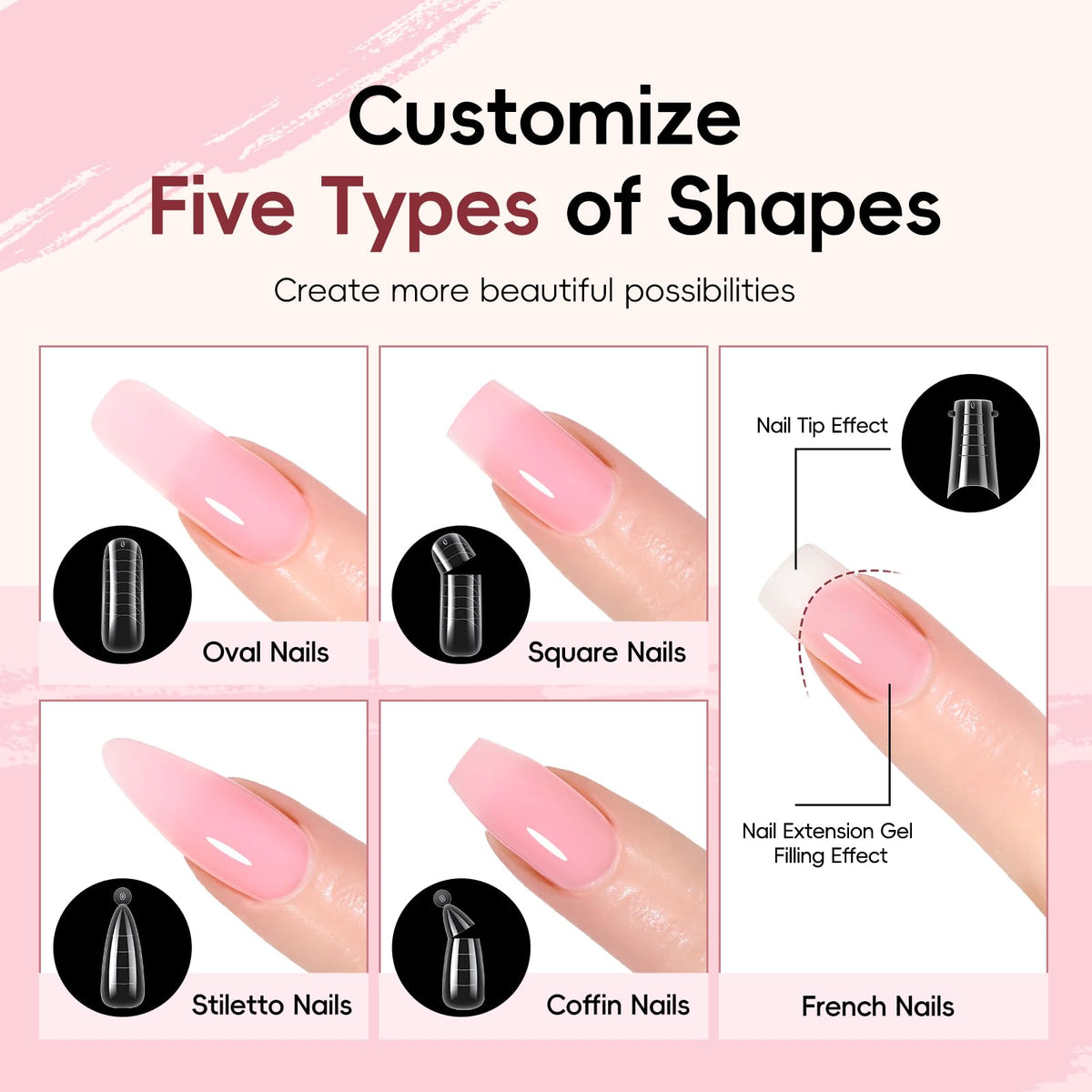 PEACECOLOR dual nail forms and retaining clips demonstrating secure shaping