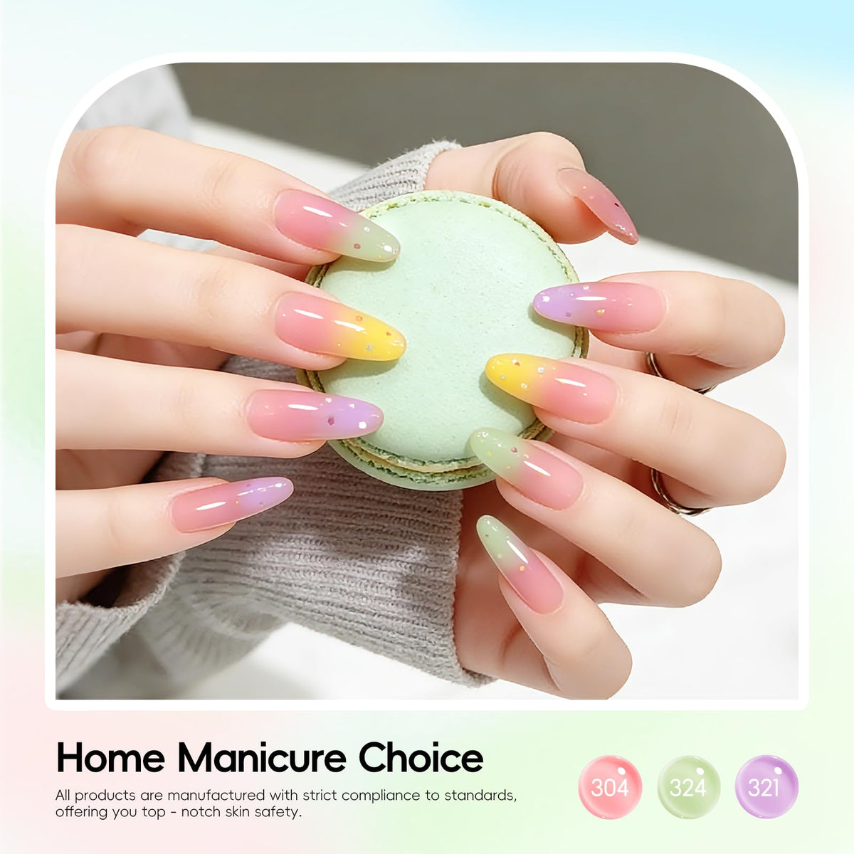 PEACECOLOR hand model wearing cat-eye nails for stylish finish