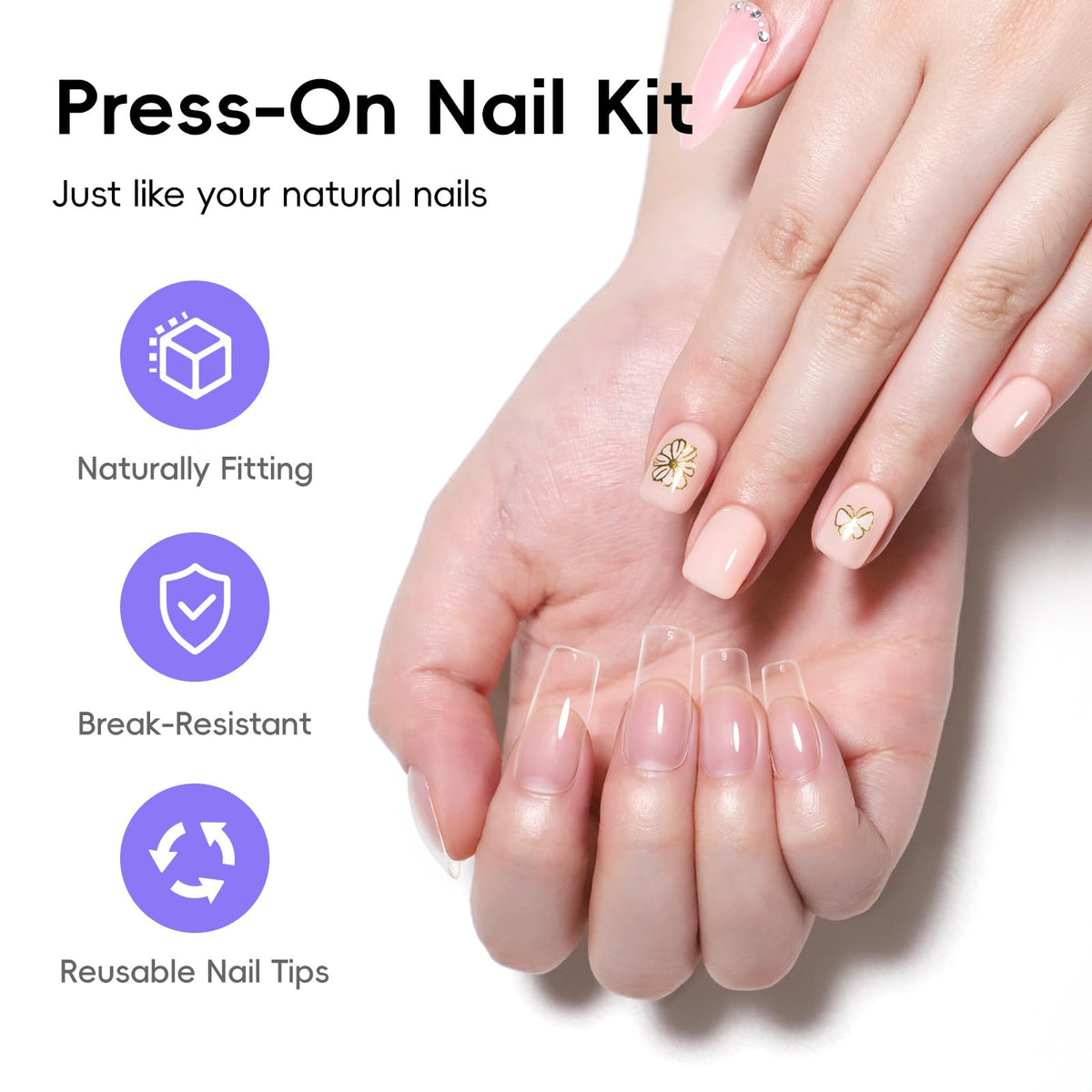 PEACECOLOR mini UV lamp curing a nail extension for quick setting