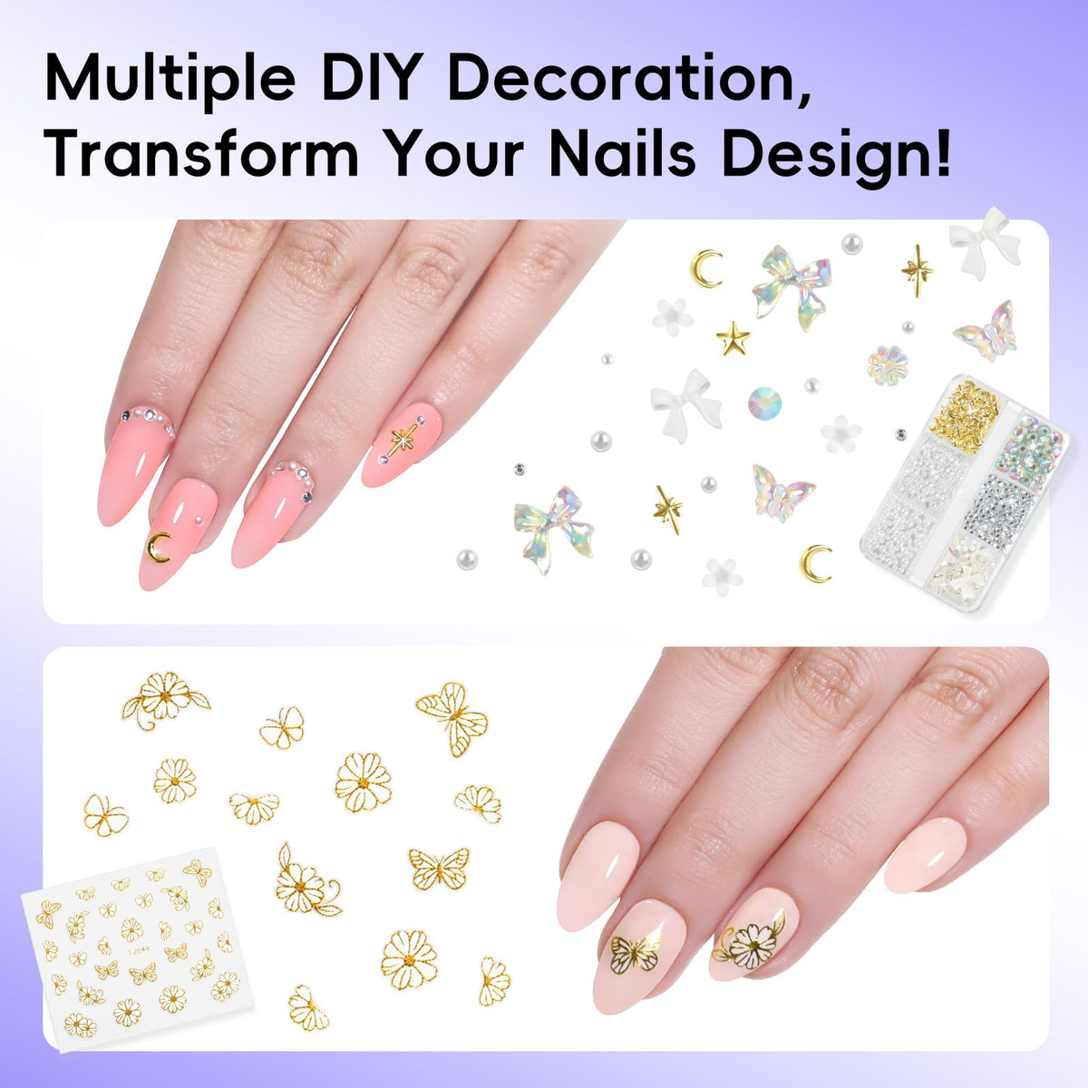 PEACECOLOR manicure tools and topcoat arranged for easy use