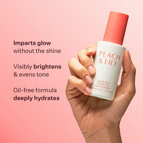Peach & Lily application on hand showing quick-absorbing benefit