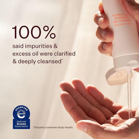 Peach & Lily lather on hand demonstrating gentle foaming and rinseability