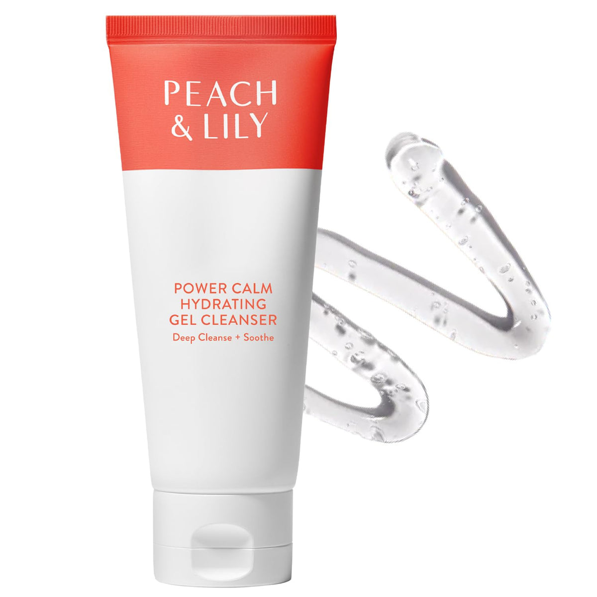 Peach & Lily front packaging showing cleanser and calming benefits