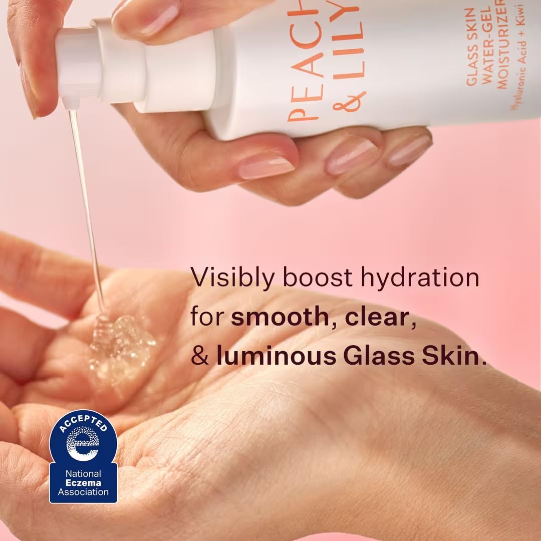 Peach & Lily gel texture close-up illustrating lightweight hydration