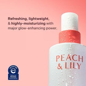 Peach & Lily mist spraying fine veil to evenly hydrate skin