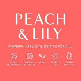 Peach & Lily label and ingredient panel detail highlighting key actives