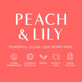 Peach & Lily product on bathroom vanity in lifestyle scene promoting daily routine