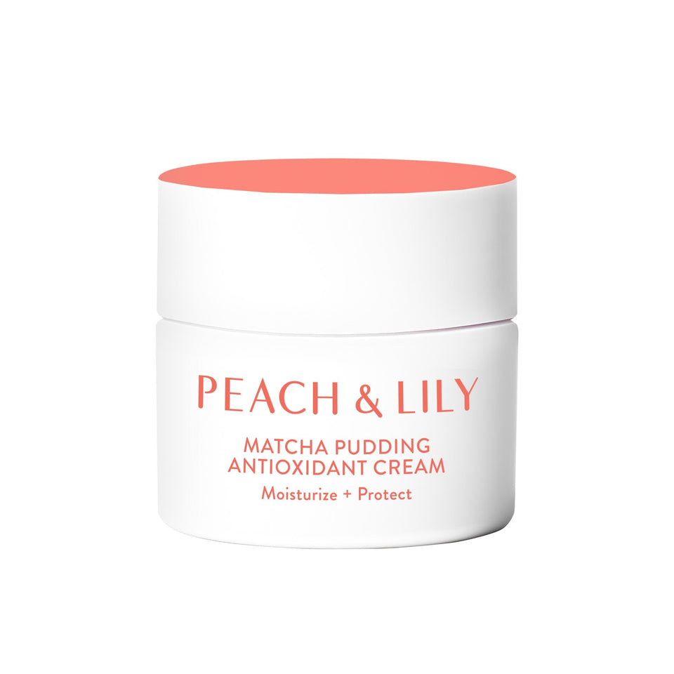 Peach & Lily jar front view showing product label and compact packaging benefit