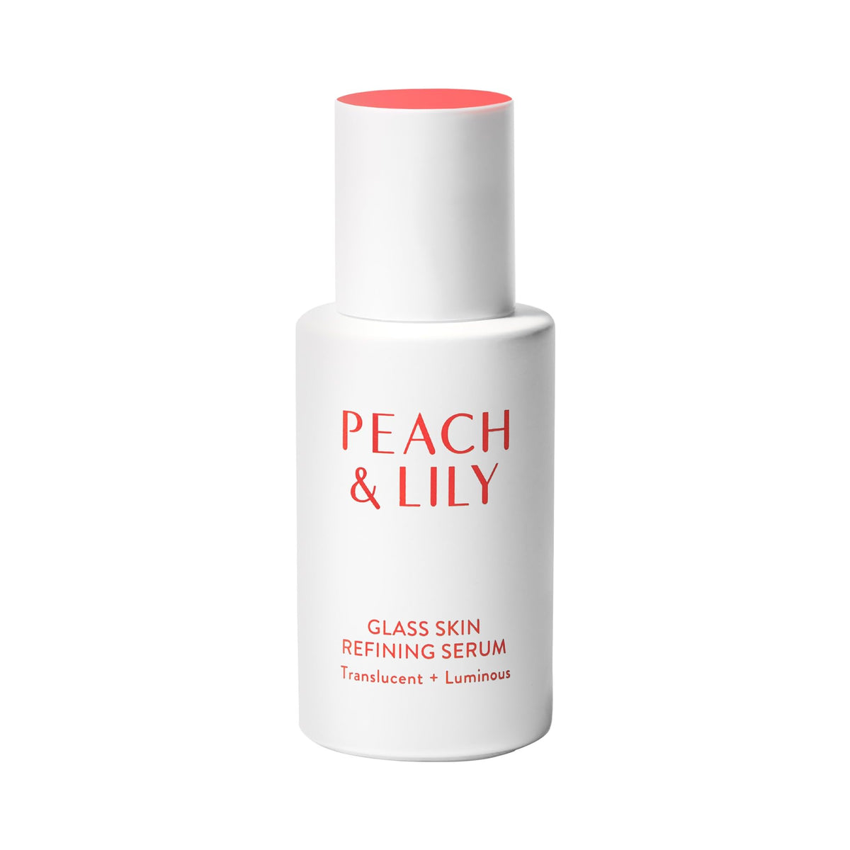 Peach & Lily front packaging showing bottle and benefit of hydrated skin