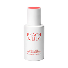Peach & Lily front packaging showing bottle and benefit of hydrated skin