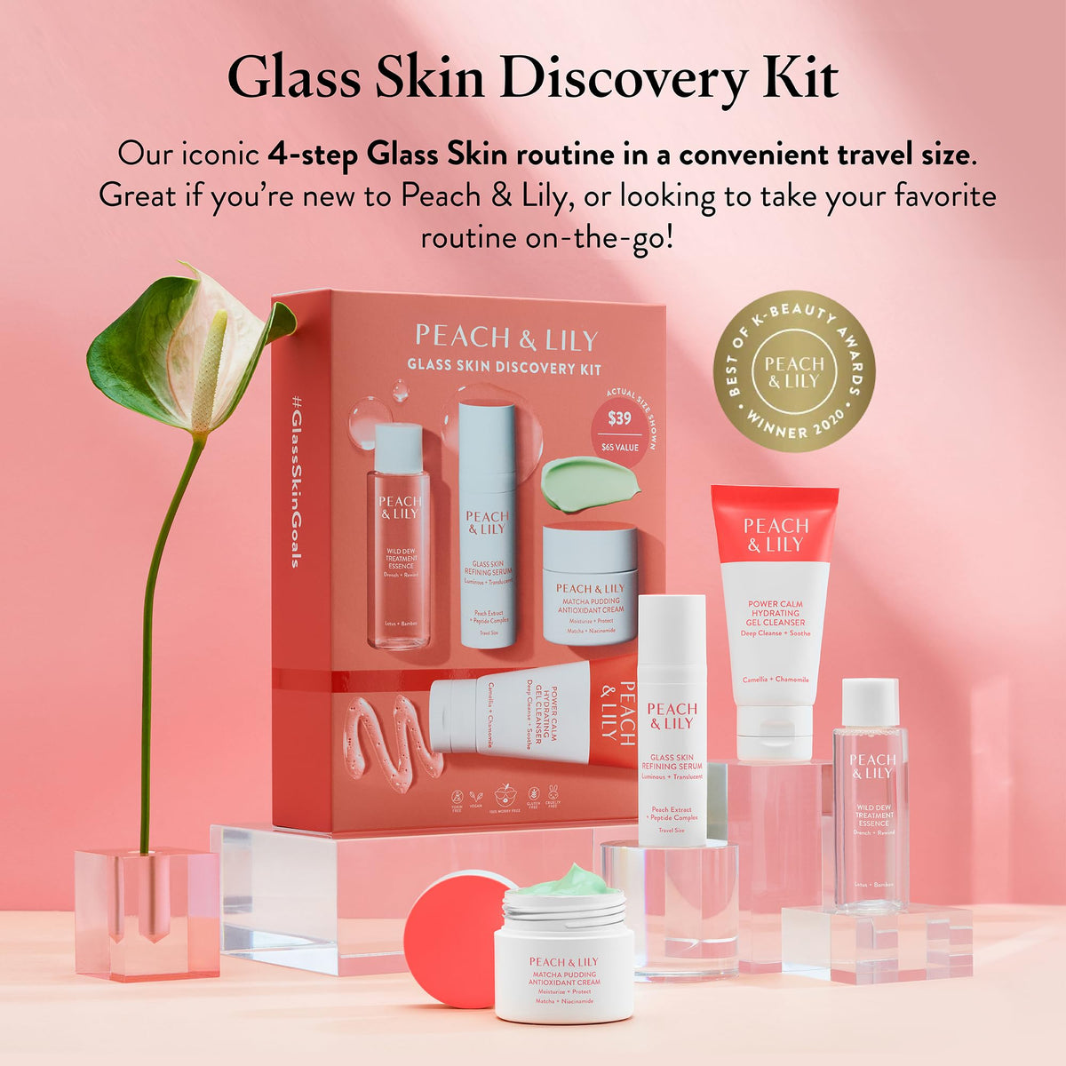 Peach & Lily cleanser gel texture demonstrating gentle lather and hydration