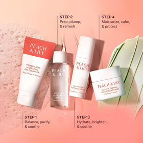 Peach & Lily products in hand illustrating portable sizes and easy use