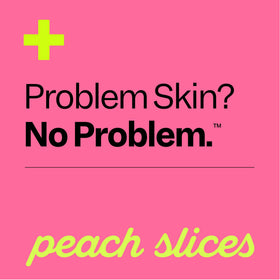Peach Slices on bathroom shelf in routine setting promoting daily use