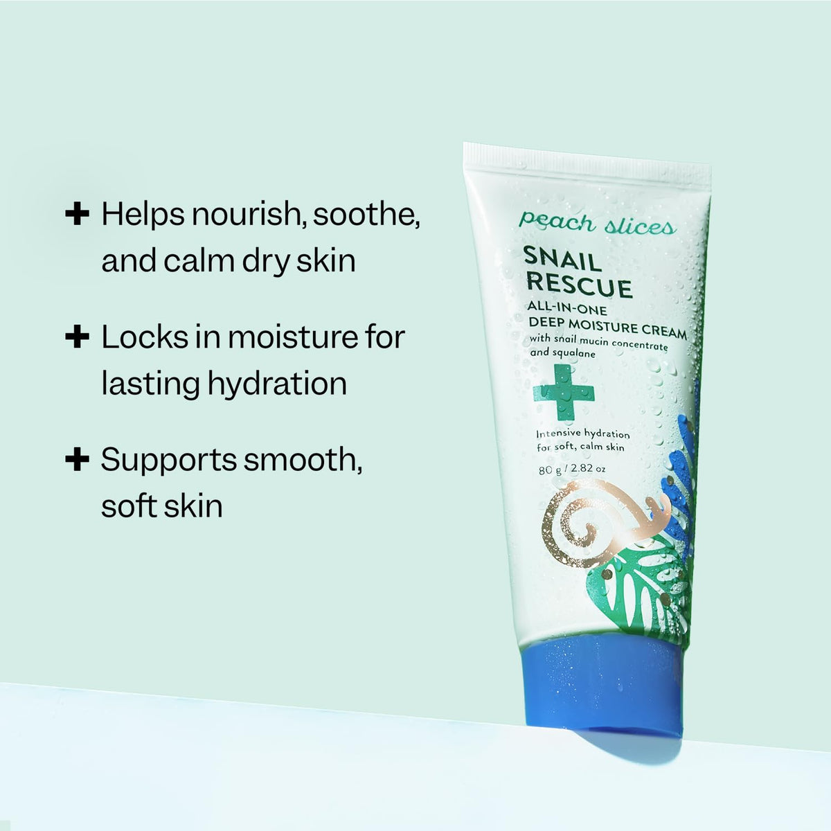 Peach Slices cream texture closeup revealing smooth, lightweight hydration