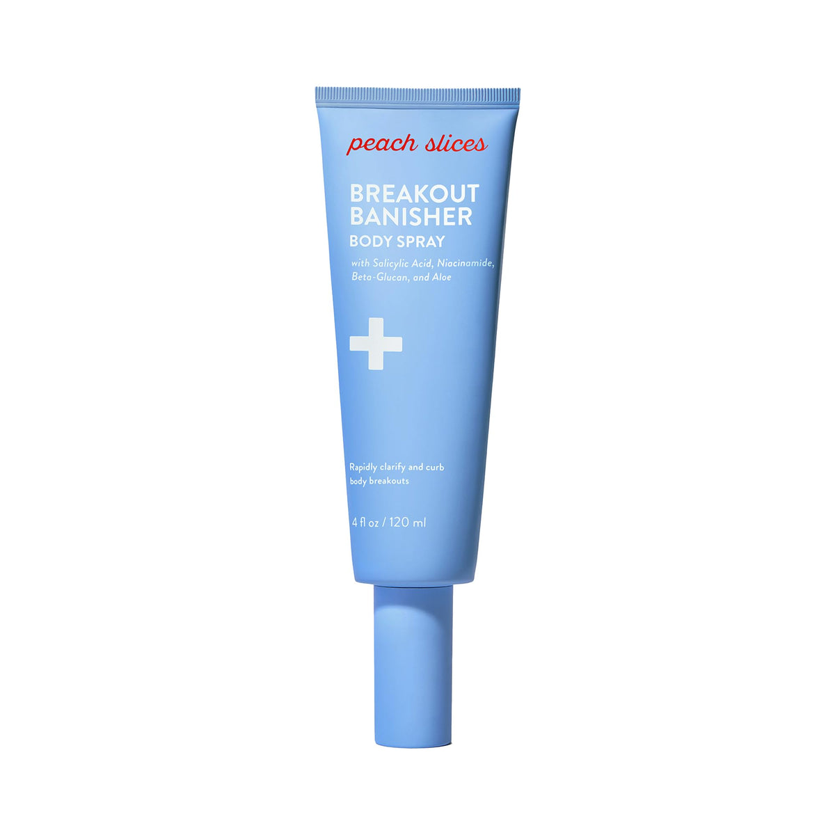 Peach Slices front packaging showing clear, clinical body spray benefit
