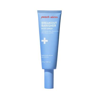 Peach Slices front packaging showing clear, clinical body spray benefit