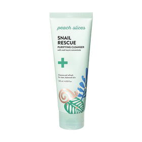 Peach Slices front packaging showing cleanser tube and benefits