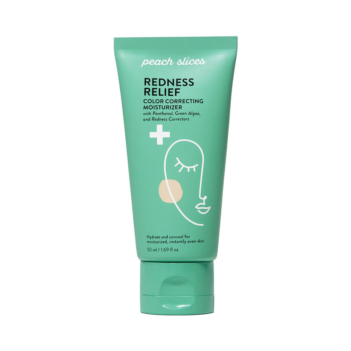 Peach Slices front packaging showing tube and branding, conveys soothing correction