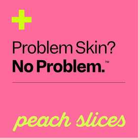 Peach Slices label closeup showing key actives and clean formulation