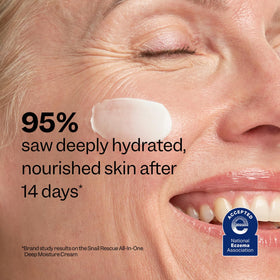 Peach Slices moisturizer being applied to skin for quick-absorbing hydration