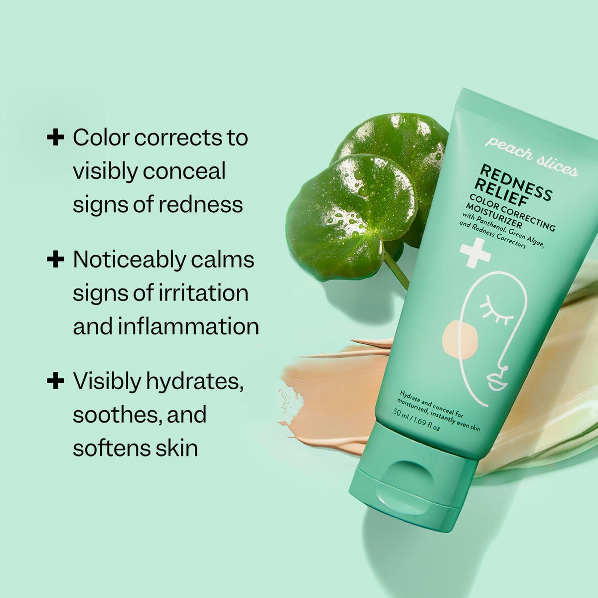 Peach Slices cream texture close-up highlighting smooth blendable formula benefit