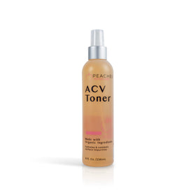 Peaches Skin Care front bottle image showing product and clear benefits