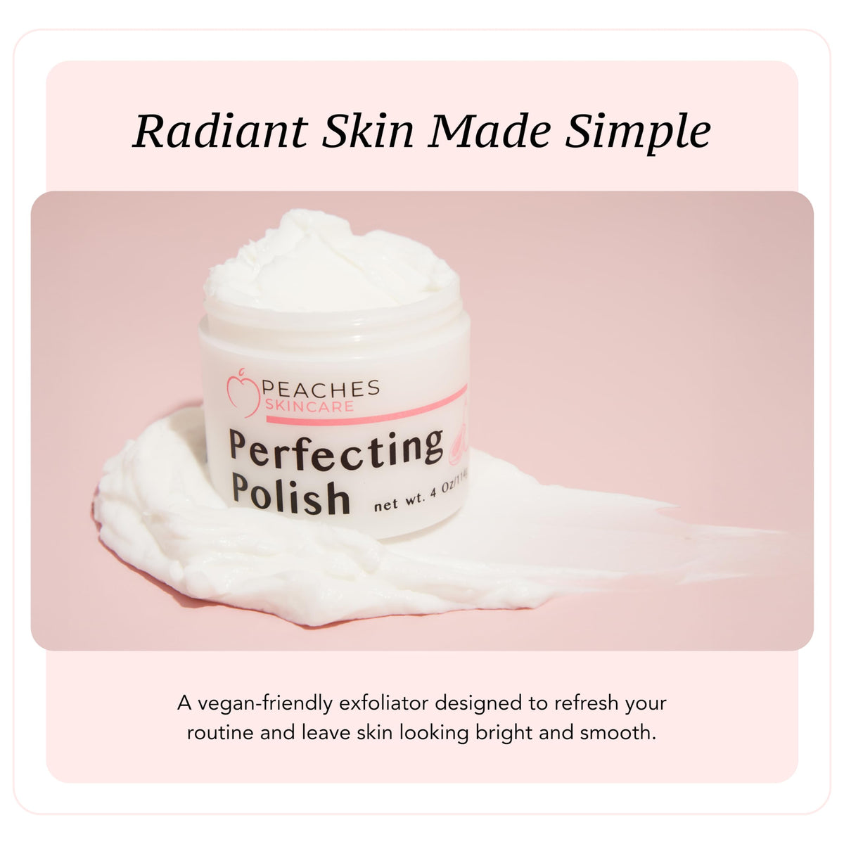 Peaches Skin Care before and after skin texture improvement comparison