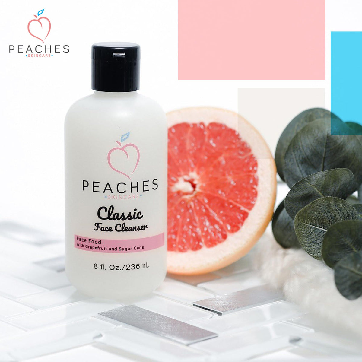 Peaches Skin Care in bathroom lifestyle suggesting daily routine integration