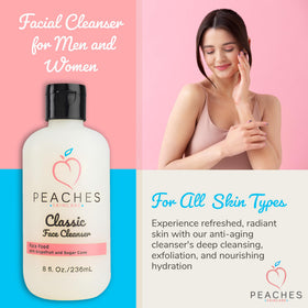 Peaches Skin Care jojoba bead texture highlighting gentle exfoliation