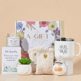 peacoeye hug mug close-up offering warm-drink solace and calm