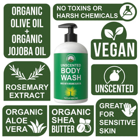 Peak Performance pump and label close-up highlighting organic ingredients