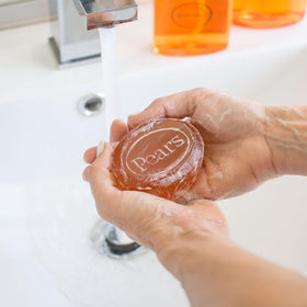 Pears amber bar detail highlighting warm color and soothing aroma