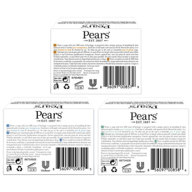 Pears three translucent bars close-up showing color variety and gentle look