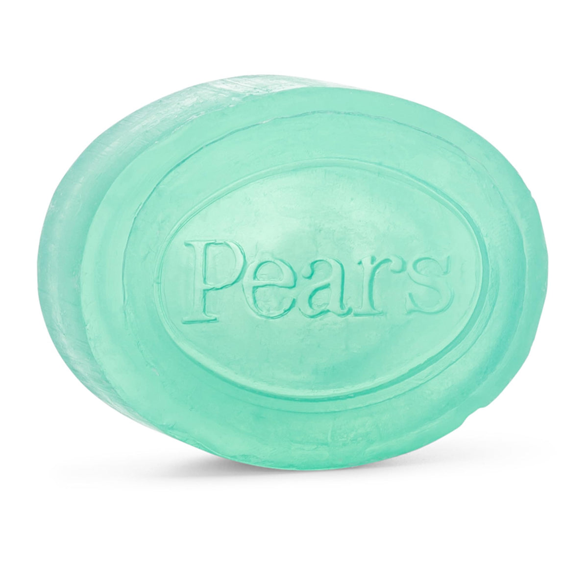 Pears translucent bar texture close-up highlighting smooth glycerin finish