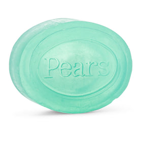 Pears translucent bar texture close-up highlighting smooth glycerin finish