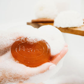 Pears bars on soap dish set showing neat storage and longevity